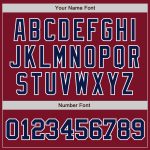 Personalized Baseball Jersey in Crimson Navy-White Color, Custom Design for Fans and Players Personalized Crimson Navy-White
