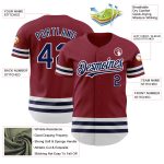 Custom Name Number Personalized Baseball Jersey - Crimson Navy-White Authentic Team Jersey Personalized Crimson Navy-White