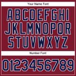 Custom Name and Number Performance Golf Polo Shirt - Personalized Crimson Navy-White Design Personalized Crimson Navy-White