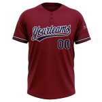 Personalized Softball Jersey Unisex Two-Button Crimson Navy-White 2 Personalized Crimson Navy-White Two-Button Unisex Softball
