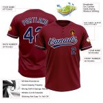 Personalized Softball Jersey Unisex Two-Button Crimson Navy-White 2 Personalized Crimson Navy-White Two-Button Unisex Softball