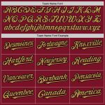 Custom Name Number Baseball Jersey in Crimson Old Gold-Black, 3 Colors, Authentic Design, Personalized Team Apparel Personalized