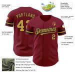 Custom Crimson and Old Gold Black Baseball Jersey - Authentic Design Personalized Crimson Old Gold-Black Authentic Baseball