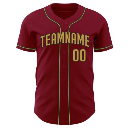 Custom Name and Number Authentic Baseball Jersey - Personalized Crimson Old Gold and Black Team Jersey Personalized Crimson