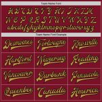 Personalized Varsity Jacket in Crimson, Old Gold, and Black - Full-Snap Bomber Style Letterman Jacket Personalized Crimson