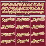 Personalized Baseball Jersey in Crimson Old Gold and White Line Design Personalized Crimson Old Gold-White Line Baseball
