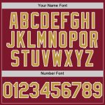 Personalized Baseball Jersey in Crimson Old Gold and White Line Design Personalized Crimson Old Gold-White Line Baseball
