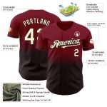 Custom Name Number Personalized Baseball Jersey Crimson Pinstripe Cream Black Authentic Fade Fashion Personalized Crimson