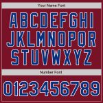 Personalized Crimson White Two-Tone Varsity Letterman Bomber Jacket Personalized Crimson Royal-White Bomber Full-Snap Varsity