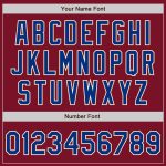 Personalized Crimson White Two Tone Varsity Letterman Bomber Full-Snap Jacket Personalized Crimson Royal-White Bomber Full-Snap