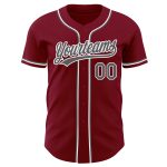 Custom Name and Number Baseball Jersey - Personalized Crimson Steel Gray-White Authentic Team Apparel Personalized Crimson