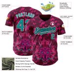 Personalized Crimson Teal-Black 3D Dragon Pattern Baseball Jersey - Authentic Design Personalized Crimson Teal-Black 3D Pattern