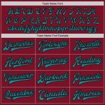 Custom Team Name Number Bomber Jacket Personalized Crimson Teal-Black Full-Snap Varsity Letterman Personalized Crimson Teal-Black