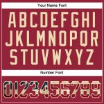 Custom Personalized Crimson Vintage USA Flag T-Shirt with Team Name and Number - City Cream Performance Shirt Personalized