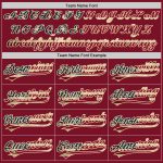 Custom Name & Number Crimson Vintage USA Flag Softball Jersey - Unisex Cream Two-Button Team Apparel Personalized Crimson