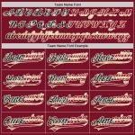 Custom Name and Number Vintage USA Flag Baseball Jersey - Personalized Crimson Cream Authentic Team Apparel Personalized