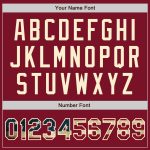 Custom Name and Number Vintage USA Flag Baseball Jersey - Personalized Crimson Cream Authentic Team Apparel Personalized
