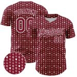 Custom Name and Number Baseball Jersey with Personalized 3D Hearts Pattern in Crimson White - Authentic Team Gear Personalized