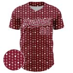 Custom Name and Number Baseball Jersey with Personalized 3D Hearts Pattern in Crimson White - Authentic Team Gear Personalized