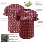 Custom Name and Number Baseball Jersey with Personalized 3D Hearts Pattern in Crimson White - Authentic Team Gear Personalized