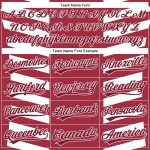 Custom Name Number Baseball Jersey with Crimson White 3D Pattern Design and Side Stripes - Authentic Team Apparel Personalized