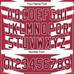 Custom Name Number Baseball Jersey with Crimson White 3D Pattern Design and Side Stripes - Authentic Team Apparel Personalized