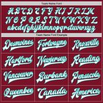 Custom Name Number Varsity Letterman Jacket - Personalized Crimson White-Aqua Bomber Full-Snap Jacket Personalized Crimson