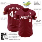 Custom Name Number Crimson White Baseball Jersey - Authentic Team Apparel Personalized Crimson White Authentic Baseball Jersey