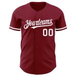 Custom Name Number Crimson White Baseball Jersey - Authentic Team Apparel Personalized Crimson White Authentic Baseball Jersey