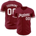 Custom Name Number Crimson White Baseball Jersey - Authentic Team Apparel Personalized Crimson White Authentic Baseball Jersey