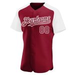 Custom Name and Number Personalized Baseball Jersey - Crimson White Authentic Raglan Sleeves Personalized Crimson White Authentic