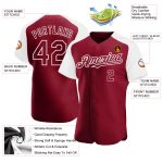 Custom Name and Number Personalized Baseball Jersey - Crimson White Authentic Raglan Sleeves Personalized Crimson White Authentic