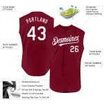 Custom Name and Number Baseball Jersey - Personalized Crimson White Authentic Sleeveless Team Jersey Personalized Crimson