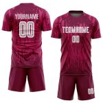 Custom Name and Number Soccer Jersey - Personalized Crimson White Away Sublimation Uniform Personalized Crimson White Away