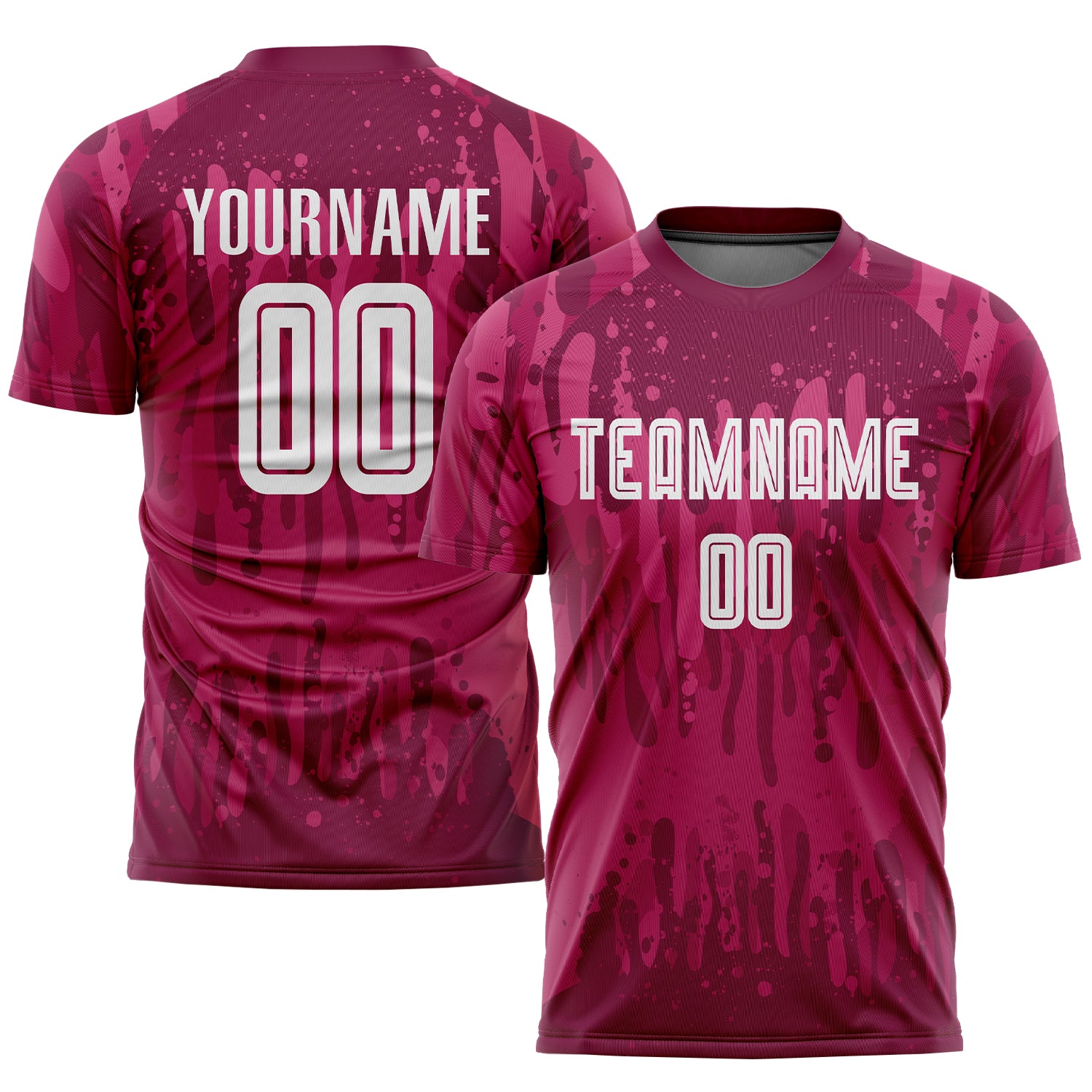 Custom Name and Number Soccer Jersey - Personalized Crimson White Away Sublimation Uniform Personalized Crimson White Away