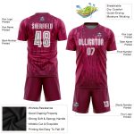 Custom Name and Number Soccer Jersey - Personalized Crimson White Away Sublimation Uniform Personalized Crimson White Away