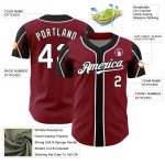 Custom Baseball Jersey with Personalized Name and Number in Crimson, White, and Black - Authentic Team Gear Personalized