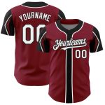 Custom Baseball Jersey with Personalized Name and Number in Crimson, White, and Black - Authentic Team Gear Personalized