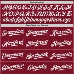 Personalized Authentic Baseball Jersey in Crimson and White-Black Design Personalized Crimson White-Black Authentic Baseball