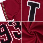 Personalized Custom Team Name and Number Baseball Jersey - Crimson White-Black Authentic Design Personalized Crimson White-Black