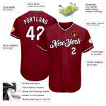 Personalized Custom Team Name and Number Baseball Jersey - Crimson White-Black Authentic Design Personalized Crimson White-Black