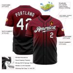 Custom Name and Number Personalized Crimson White Black Baseball Jersey - Authentic Fade Fashion Team Gear Personalized Crimson