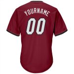 Custom Name and Number Crimson White-Black Authentic Rib-Knit Baseball Jersey Shirt - Personalized Team Apparel Personalized
