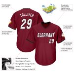 Custom Name and Number Crimson White-Black Authentic Rib-Knit Baseball Jersey Shirt - Personalized Team Apparel Personalized