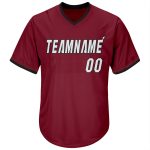 Custom Name and Number Crimson White-Black Authentic Rib-Knit Baseball Jersey Shirt - Personalized Team Apparel Personalized