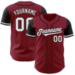Custom Name and Number Personalized Crimson White-Black Two Tone Baseball Jersey Authentic Personalized Crimson White-Black