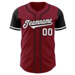 Custom Name and Number Personalized Crimson White-Black Two Tone Baseball Jersey Authentic Personalized Crimson White-Black