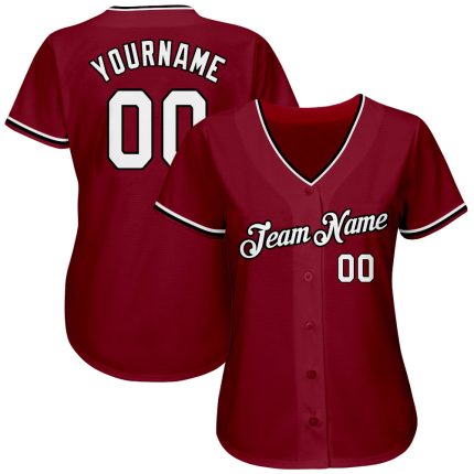 Custom Crimson White and Black Baseball Jersey - Personalized Sports Apparel Personalized Crimson White-Black Baseball Jersey