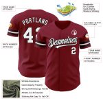 Personalized Baseball Jersey - Crimson Black Combo for Adults, Size 4 Personalized Crimson White-Black Baseball Jersey 4
