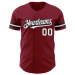 Personalized Baseball Jersey - Crimson Black Combo for Adults, Size 4 Personalized Crimson White-Black Baseball Jersey 4
